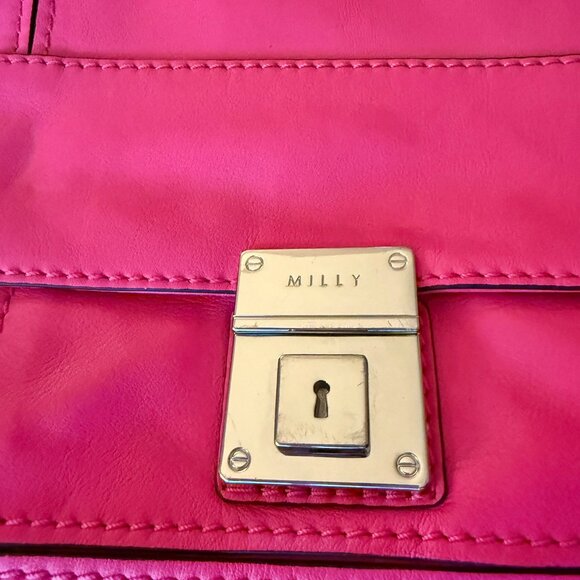 Milly Pink Leather Turnlock Shoulder Bag - Picture 10 of 16